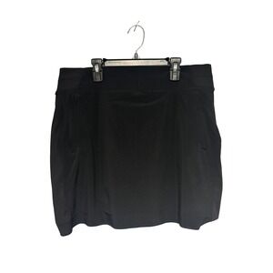 Athleta‎ Black Skort Athletic Tennis Golf Performance Zipper Pockets Size 14
